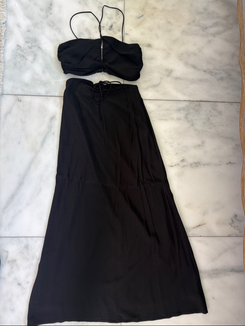 SNDYS Halter Bandeau crop Top and skirt set